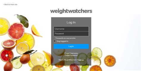 weight watchers uk login.